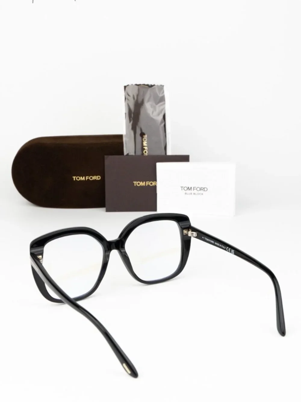 Tom Ford Women Eyeglasses Black Square Oversized FT6043-B 001 NEW AUTHENTIC